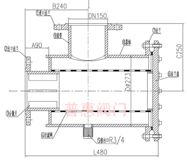 河北水泵擴散型過濾器結(jié)構(gòu)圖